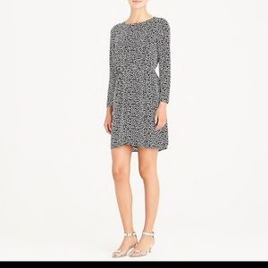 Black & white heart pattered 3/4 sleeve dress
